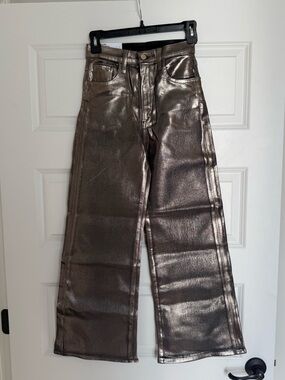 NWT Joe’s Jeans THE MIA HIGH RISE wide leg ankle foil